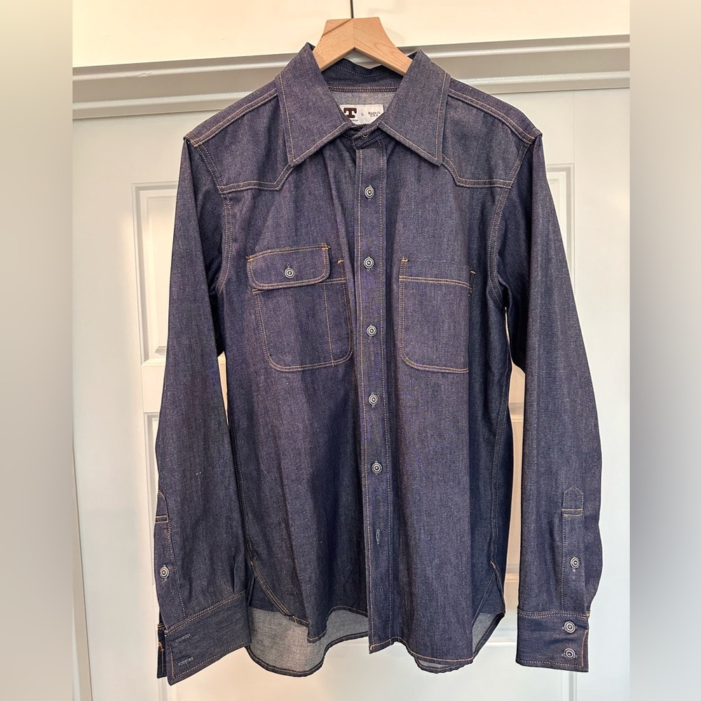 Tellason Selvedge Denim Shirt - Topper - Blue - Large